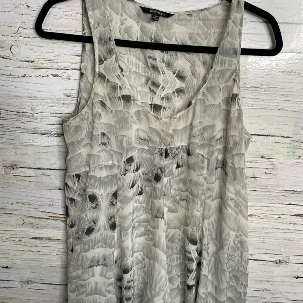 Portmans black  gray sheer dress size 12 sleeveless - Picture 3 of 11